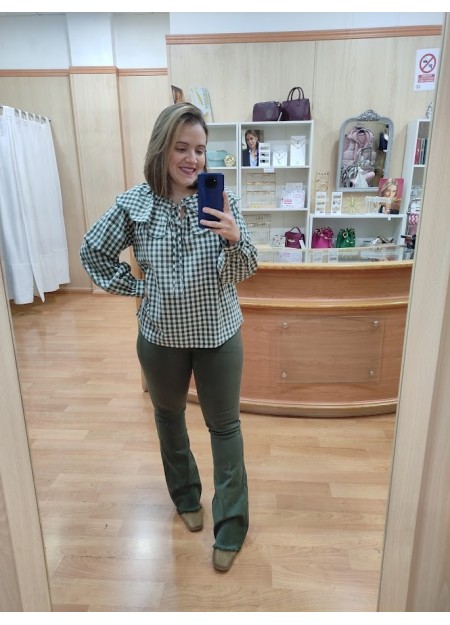 PATALÓN VAQUERO VERDE KAKI