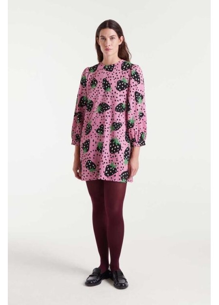 VESTIDO CORTO ESTAMPADO FRESAS